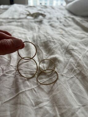 wild fable Thin Gold Double Hooped Earring Set